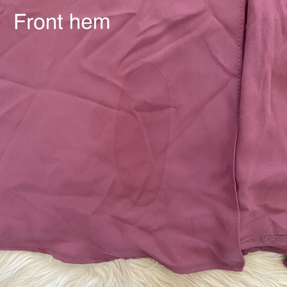 David’s Bridal Chianti Purple One Shoulder Georgette Cascade Bridesmaid Dress - Picture 14 of 14